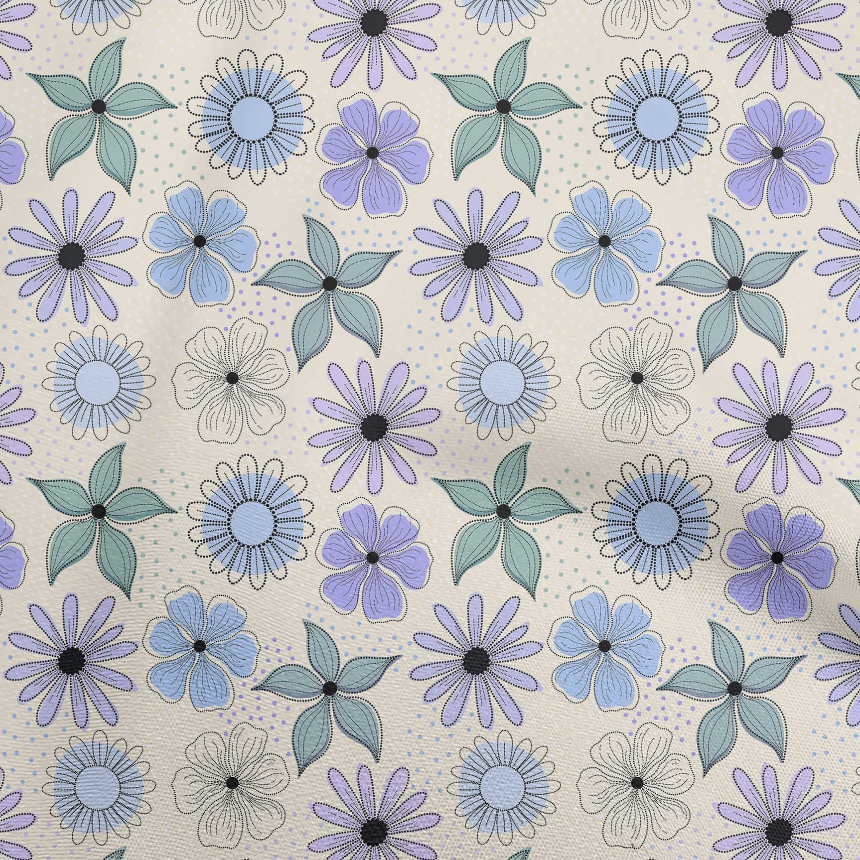 

oneOone Cotton Flex Grey Тканина з квітковим малюнком у крапках Шитье одягу своїми руками у дворі, 40 дюймів 42 Inch Wide - Viscose Chiffon середній синього кольору