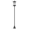 Solar Garden Lamp Post 184cm Tall with Cold White LED Light and IP44, Black