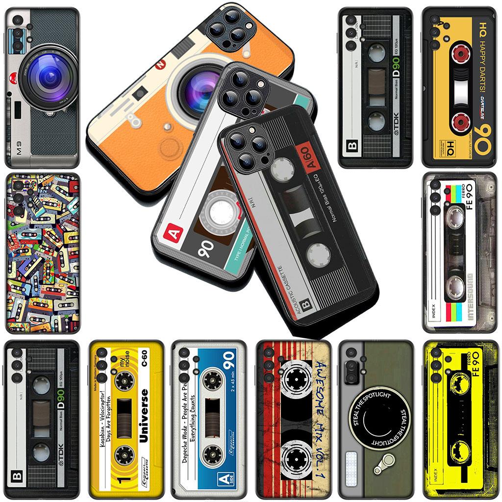 Phone Cover for Samsung Galaxy S22 S21 S20 FE Ultra Plus A07 A17 A15 A16 A25 A57 A37 Case Retro Camera Vintage Cassette Tape