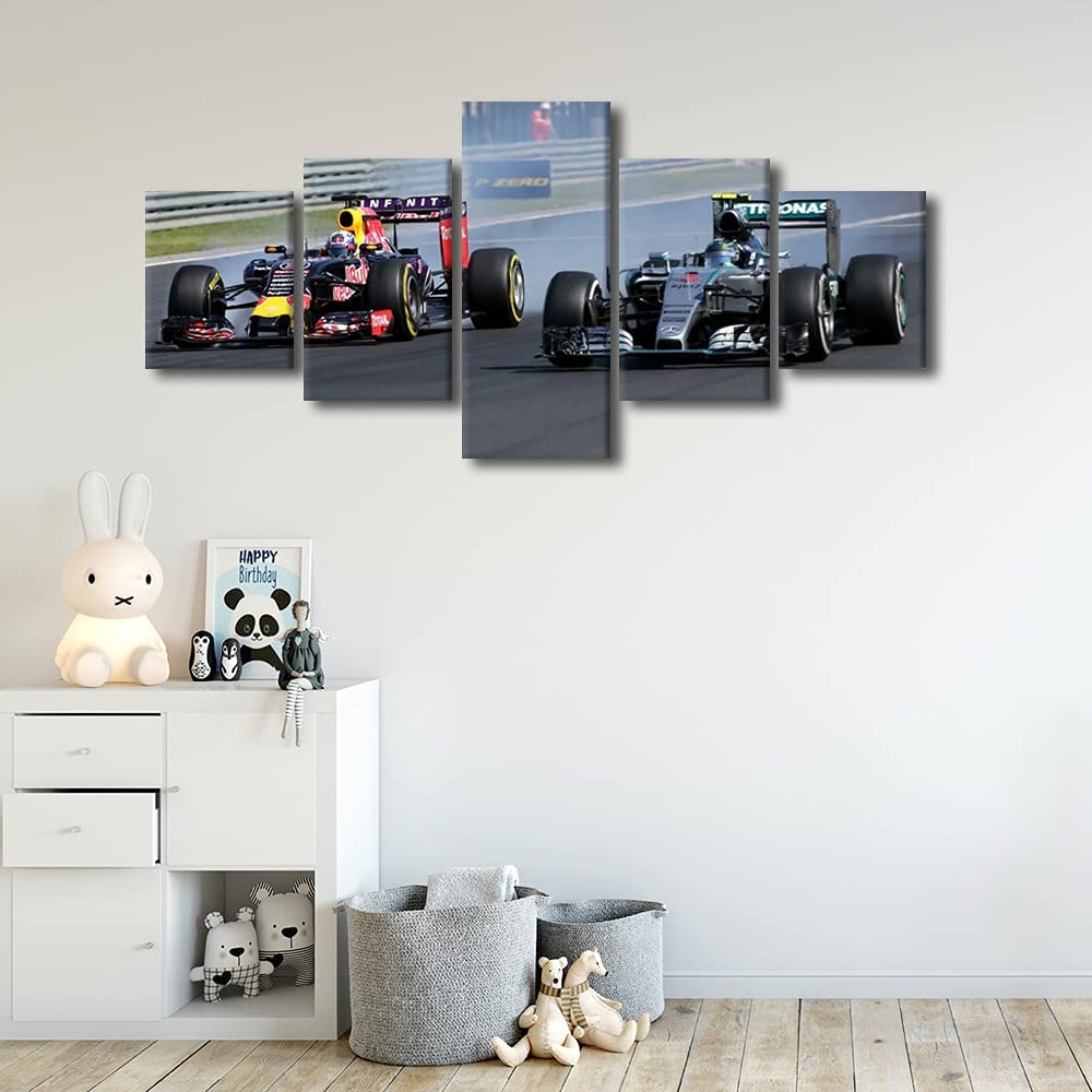 5Pcs F1 Racing Car House Sports Car 5 Pieces Canvas Art Poster HD Print Room Decor Pictures Paintings Wall Modern Home Decor