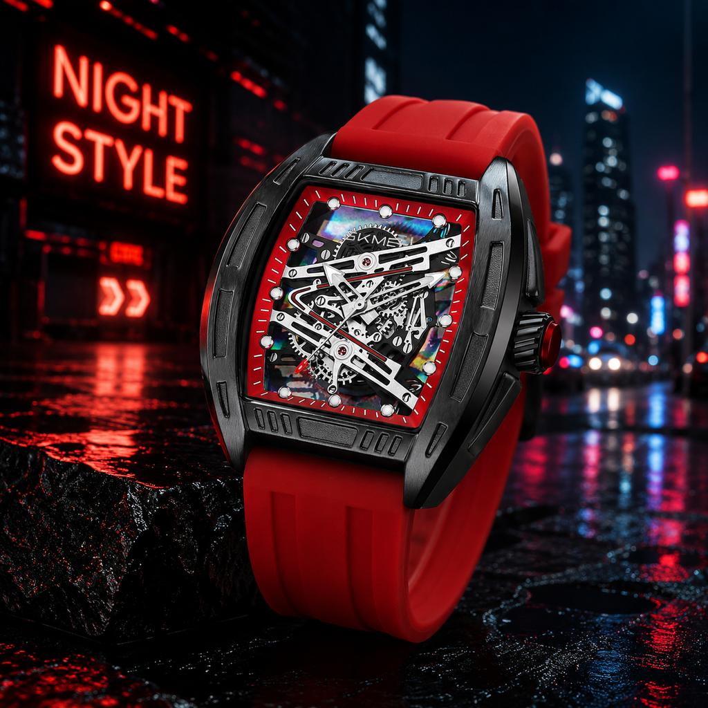 SKMEI 7068 Fashion Quartz Watches For Men 30M Waterproof Women Cool Wristwatch Creative Dial Light Hands Clock Street Style