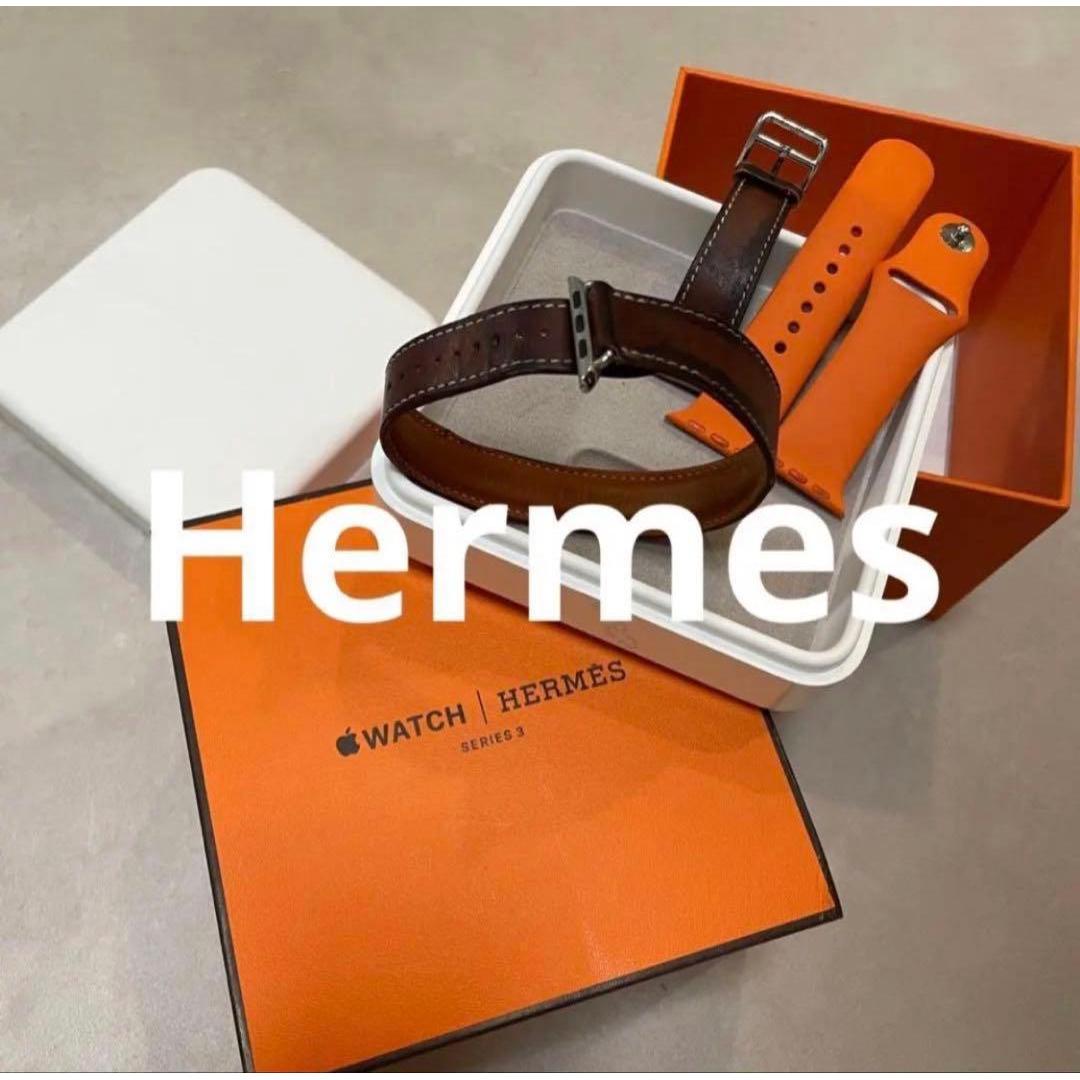 Used HERMES Apple Watch Double Tour Leather Band with Box