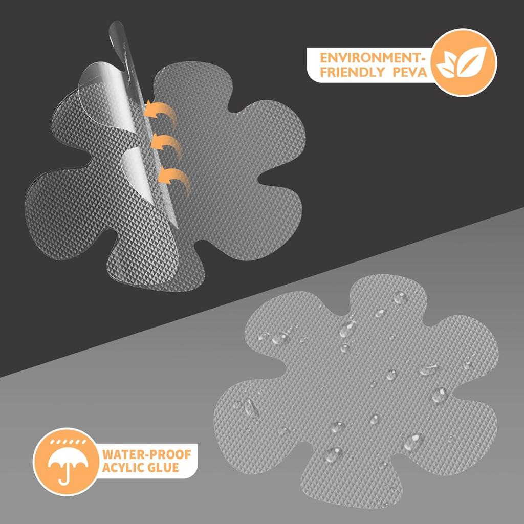 Non Slip Bathtub Stickers, 24 PCS Shower Stickers for Safety Bathroom Tubs, Bathtub Non Slip Stickers and Adhesive Decals Scraper for Bath Tub,