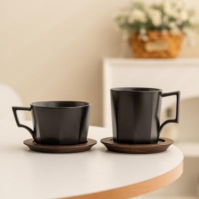 Creative Japanese Ceramic Coffee Cup Star Anise Coffee Cup Saucer Retro Dessert Cake Plate Classic Coffee Cup Saucer