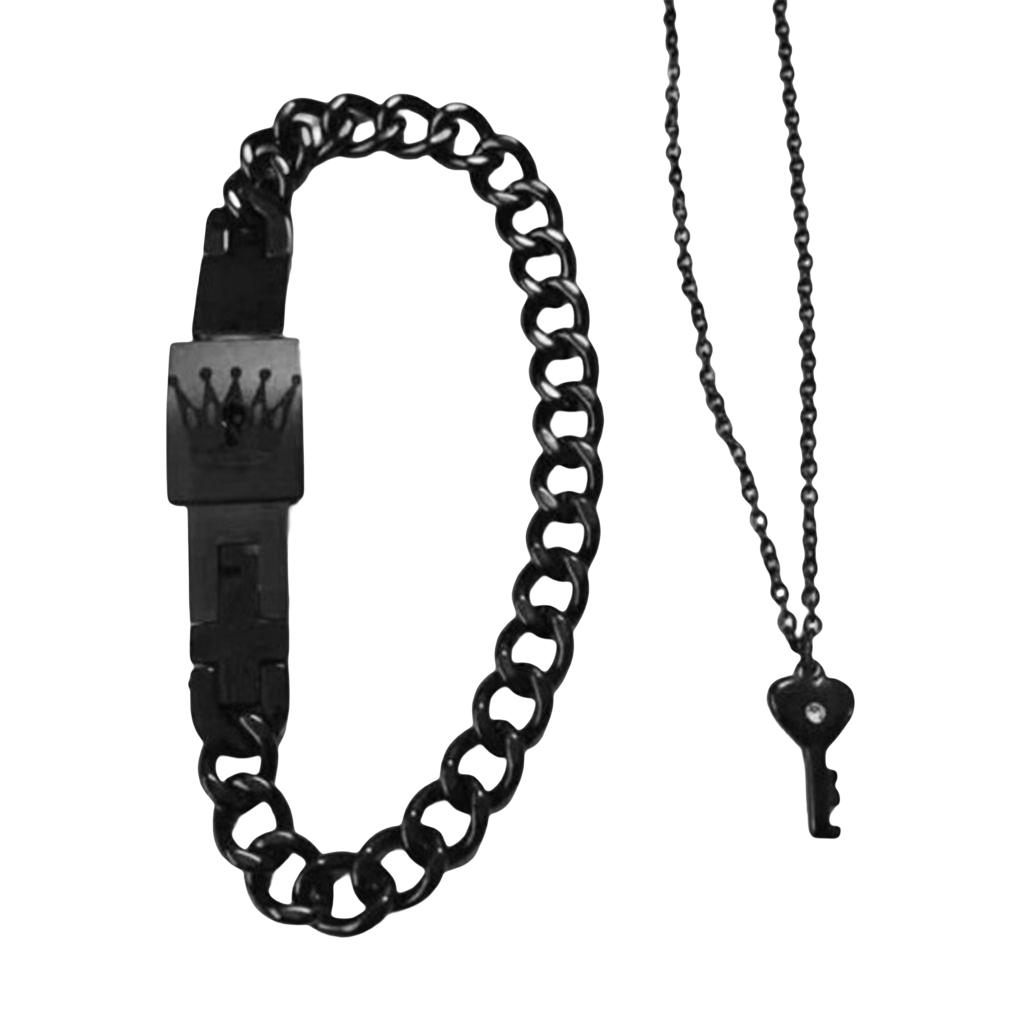 

Жіночий сталевий браслет Модний намисто Набір прикрас для пар Декоративні браслети Подарунок Браслет для весілля заручин