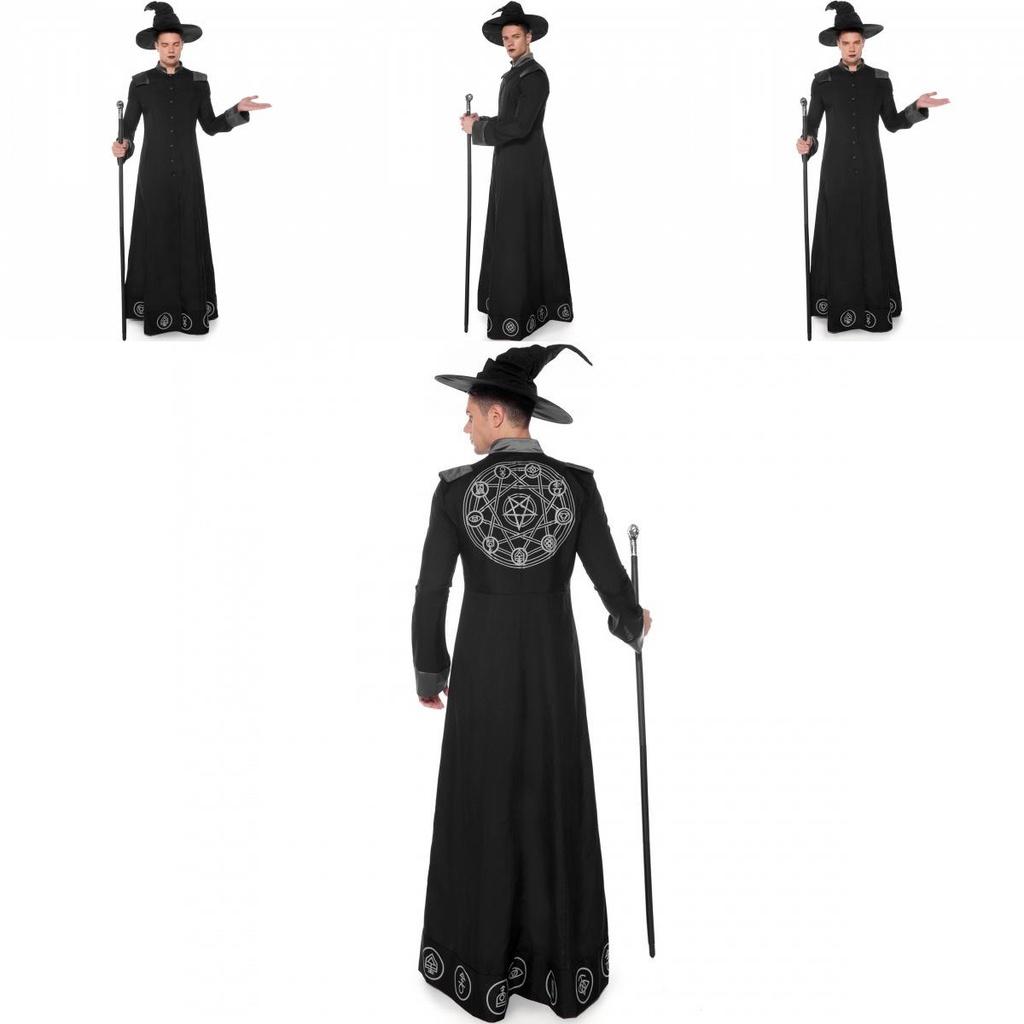 Wizard Black Elegant Costume For Men Suitable For Halloween Parties And Character Roleplay