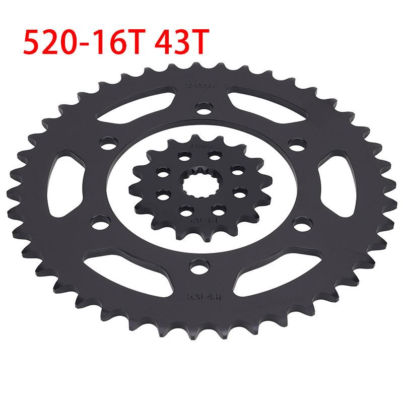 520 Chain 14T 15T 16T 43T 45T Motorcycle Sprocket Gear For Yamaha MT-03 MT-25 YZF-R25 YZF-R3 1WD-E7460-00-00 1WD-F5443-00-00