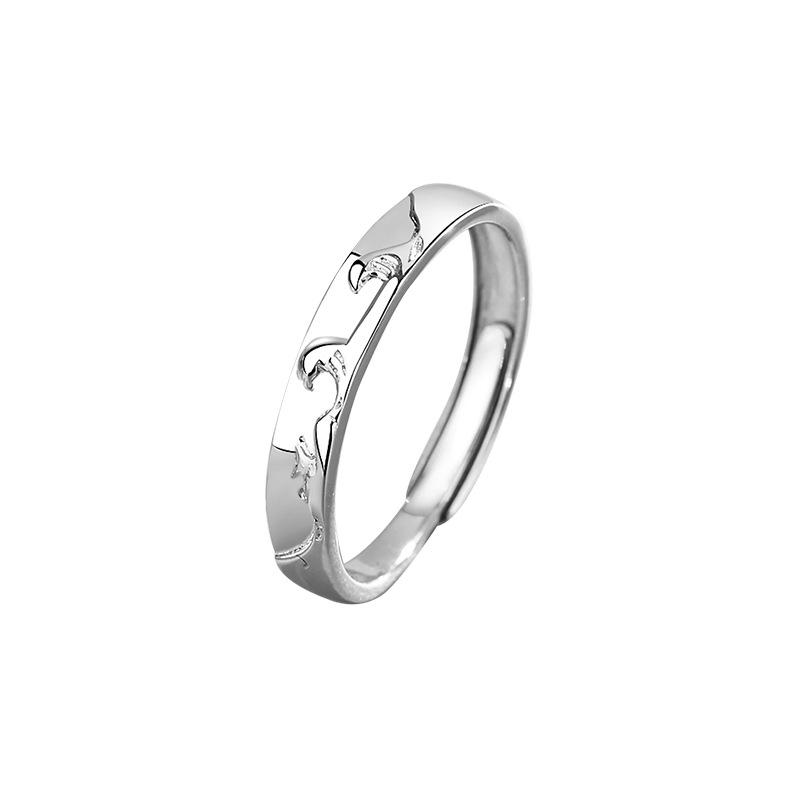 

Оригинальная любовная клятва S925 стерлингового серебра пара парных колец особый интерес легкое роскошное простое регулируемое открывающееся кольцо Opening is adjustable