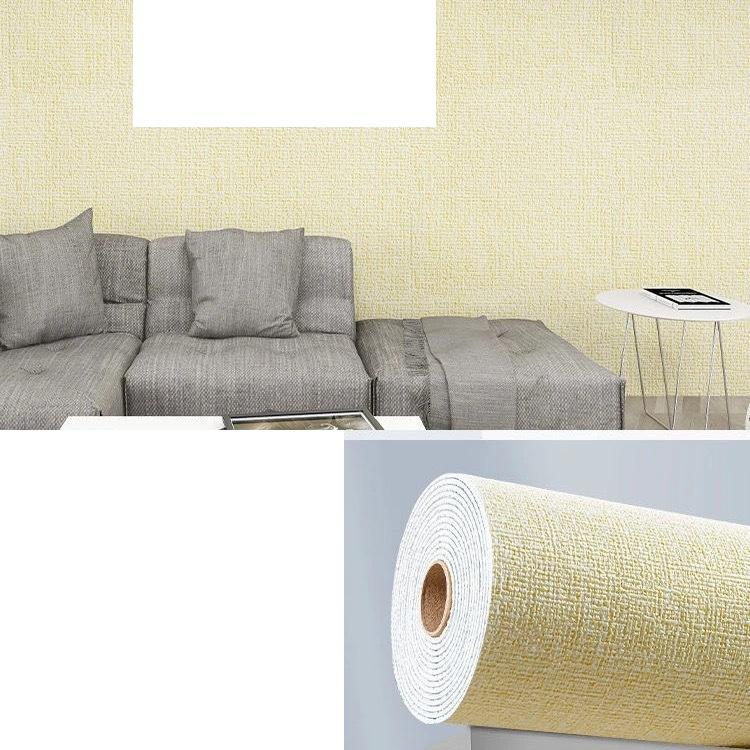 1PC 2.8mx50cm Linen Wallpaper Self-adhesive 3D Home Renovation Dirt-resistant Snd Moisture-proof Foam Wall Stickers
