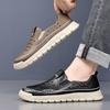 Fashion New Slip on Male Boat Flats Comfortable Driving Shoe Leather Men Casual Shoes Luxury Formal Man Loafers Hollow Out Moccasins