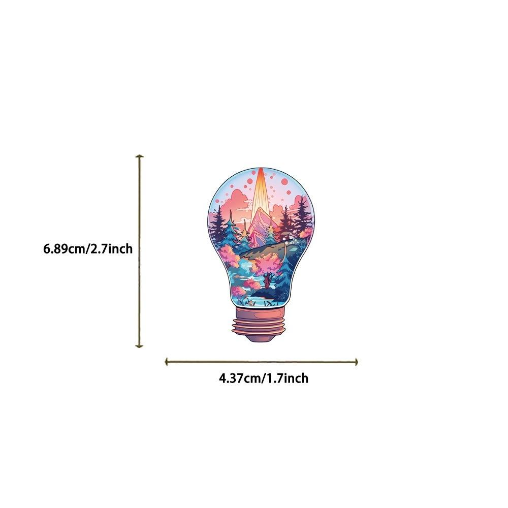 50-Piece Original Light Bulb World Stickers - DIY Waterproof Decor for Guitars, Notebooks, Luggage, Phone Cases & Backpacks