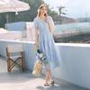 Xiangying Women's Floral Print Square Neck Midi Dress