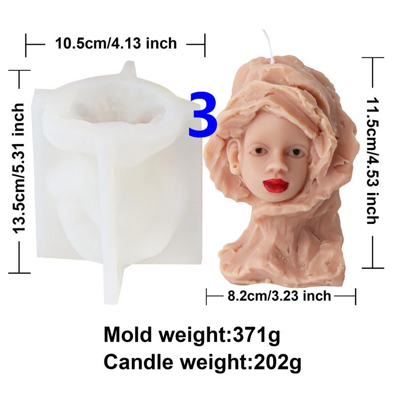 

3D Stone Girl Silicone Candle Mold DIY Girls Gypsum form Carving Art Aromatherapy Plaster Mold Home Decoration Handmade Gifts
