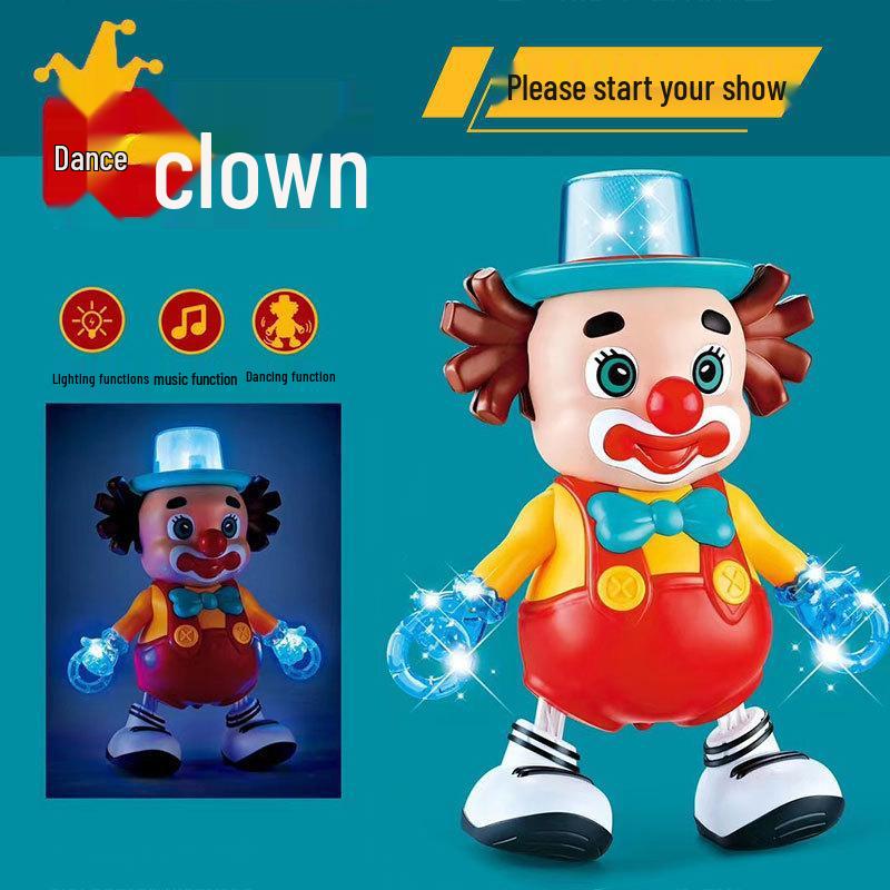 Electric Dancing Clown Toy with Lights & Music - Fun Cartoon for Kids