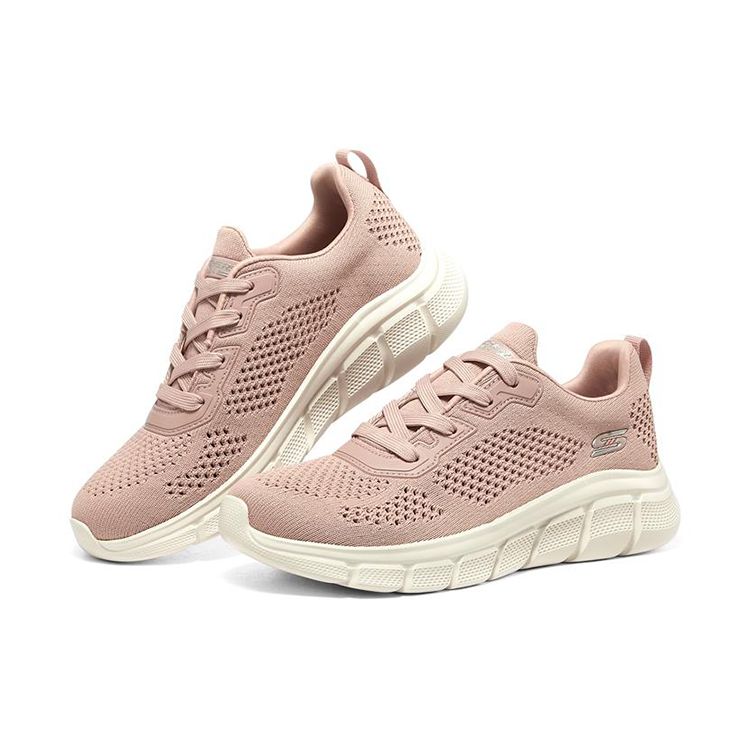 Skechers Bobs B Flex Fabric Comfortable Daily Low-Top Casual Shoes Women sneakers Nude-Pink 117333-BLSH