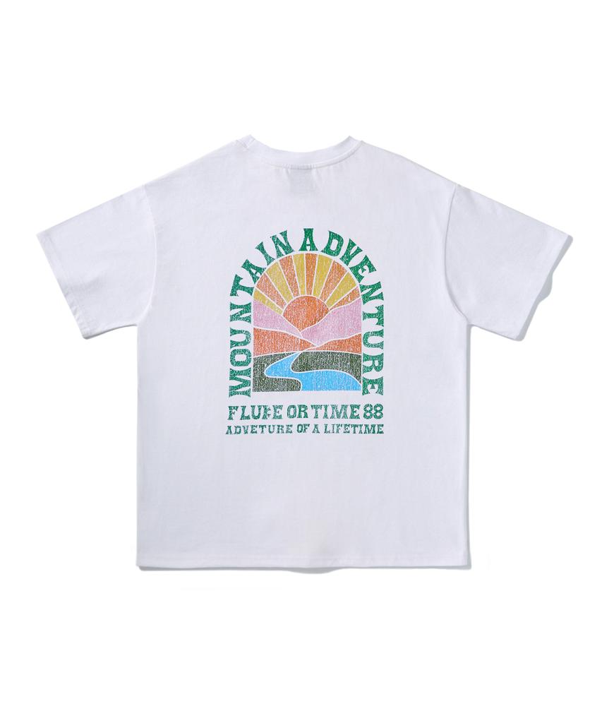 Peullukeu Sunrise Crack Pigment Short Sleeve T-Shirt White/Green Fst738