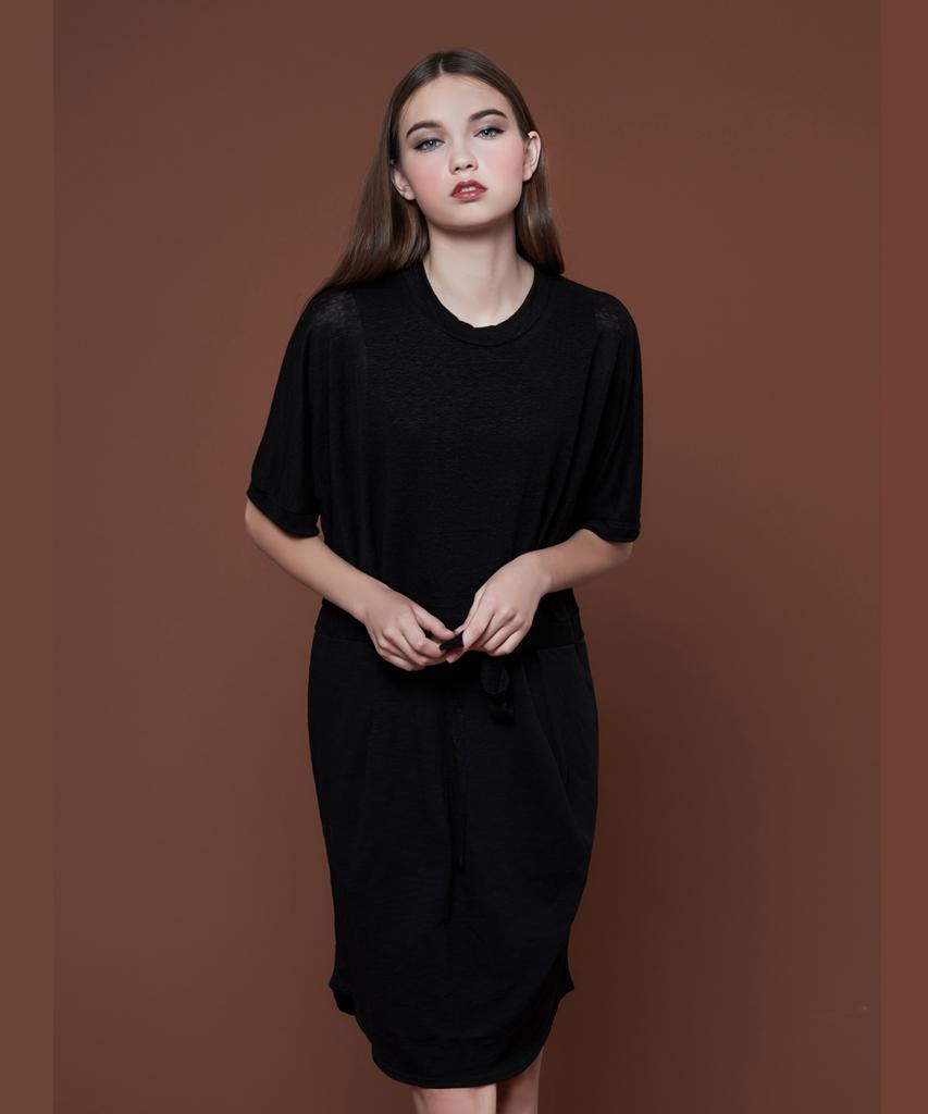 Jihui Black Dressy Dress (Linen)