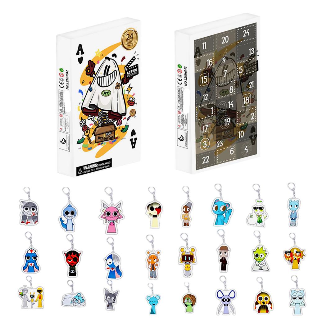 Festival Advent Calendar Contains 24 Gifts,  Cute Figures Doll Advent Calendar, Festival Countdown Calendar With Surprise Toys