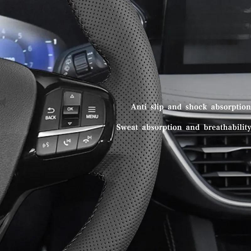 Car Steering Wheel Cover  Leather For Ford MONDEO CHIA-X S-MAX 2007-2012 Steering Wheel Braid Car Accessory