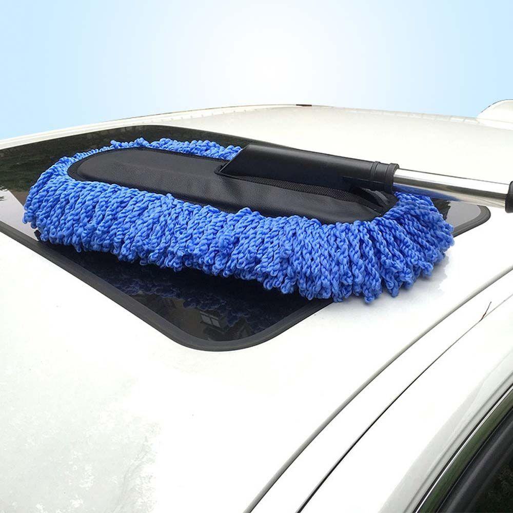 Soft Bristle Car Cleaning Mop Retractable Handle Dust Removal Tool  Vehicle Detailing
