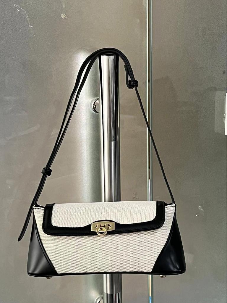 French Niche Color Block Crossbody Bag - Retro, Casual, Versatile Shoulder Bag