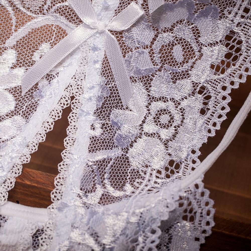 Sexy Big Crotch Thong Ladies Transparent Lace Sexy Underwear Panties Open Crotch Panties