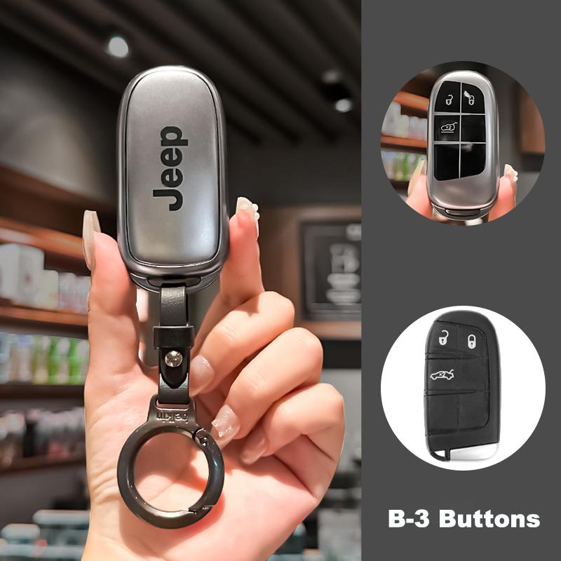 Car Flip Key Case Cover Shell Fob Bag Auto Accessory For Jeep Grand Cherokee WK2 KL Wrangler JK Renegade Commander Compass