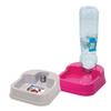 Water and Kibble Dispenser - GEORPLAST - Drinkspenser - Double Function - Pink - 23x20x6 Cm