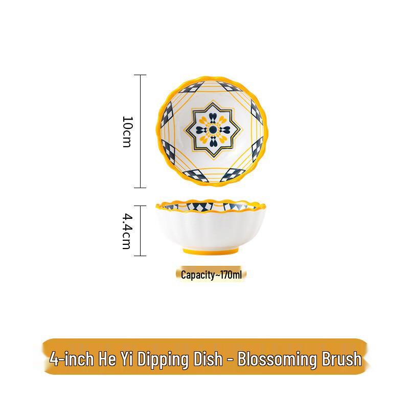 Huazao Baijia ME Nordic Style Ceramic 4-inch Decorative Dish 4-inch Lotus Italian Dish