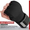 1 Paar Gel Bokshandschoenen Handwraps Verstelbare Halve Vinger Handschoenen Ondersteuning met Lange Polsband MMA Boksen Handbeschermingsuitrusting