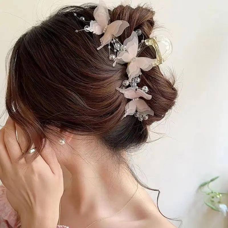 Butterfly Grabber for Women   New High-end Sweet Hair Accessories  the Back of the Head Is Curled with Claws Shark Clip