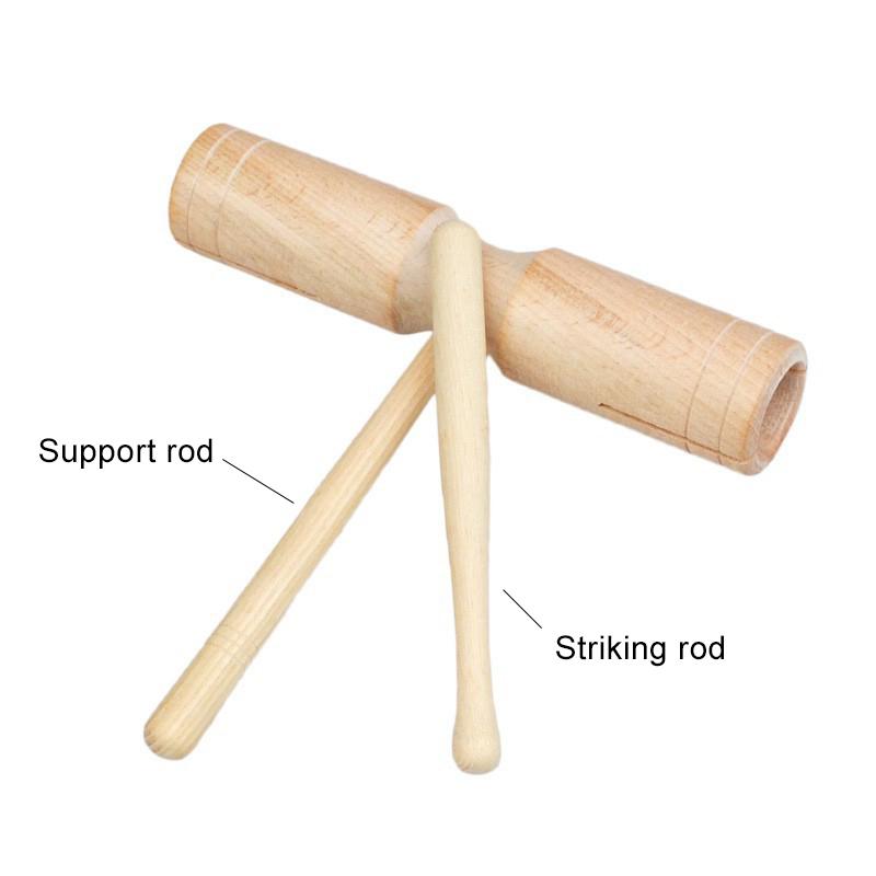 1pc Children Orff Instruments Wooden Single Sound Tube / Twin Tone Block Percussion Instrument Suitable For Beginners TMZ