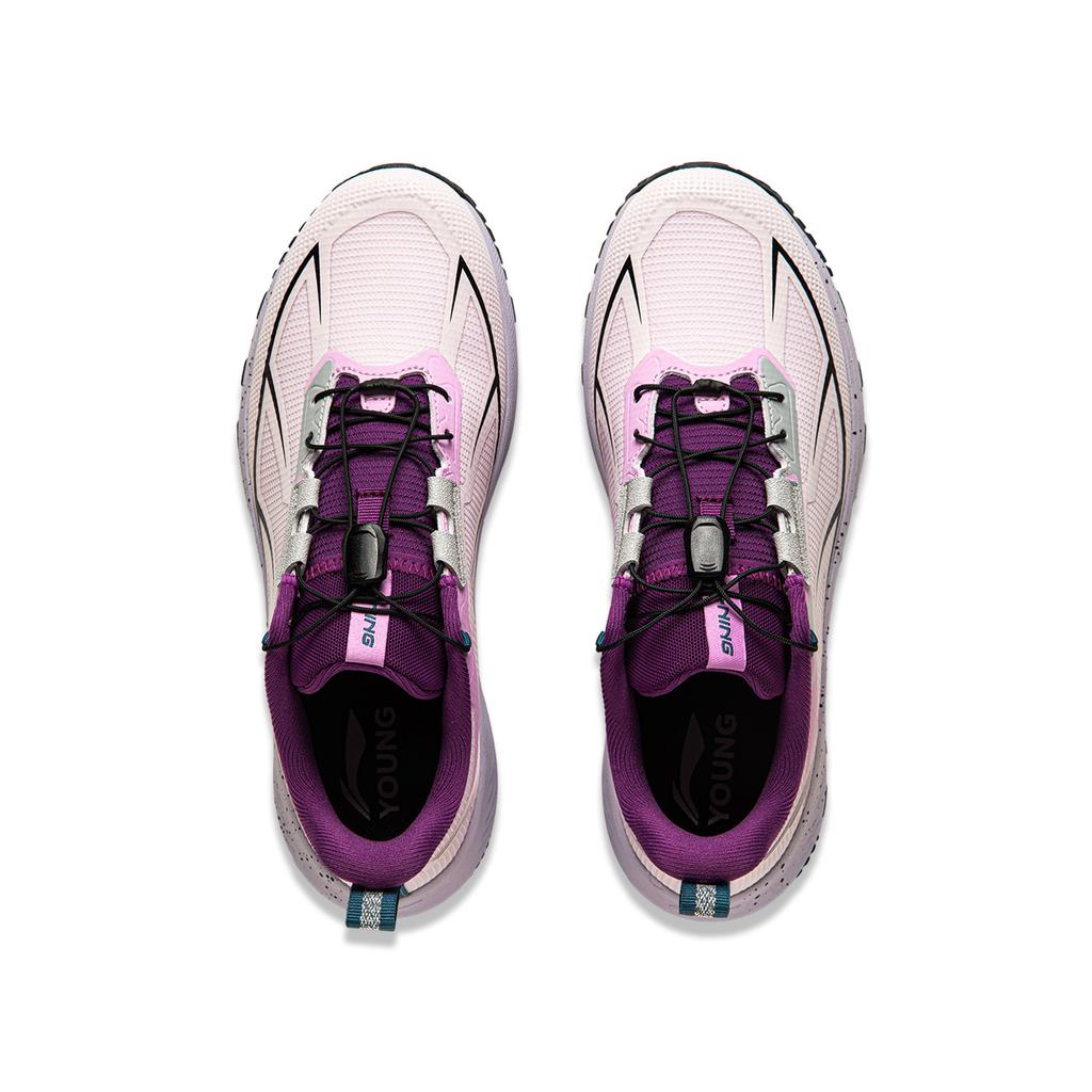 Li Ning Kids Outdoor Comfortable Versatile Low-Top Running Shoes Kids Sneaker Light-Mist-Purple Light-Blue-Purple YKFU104-4