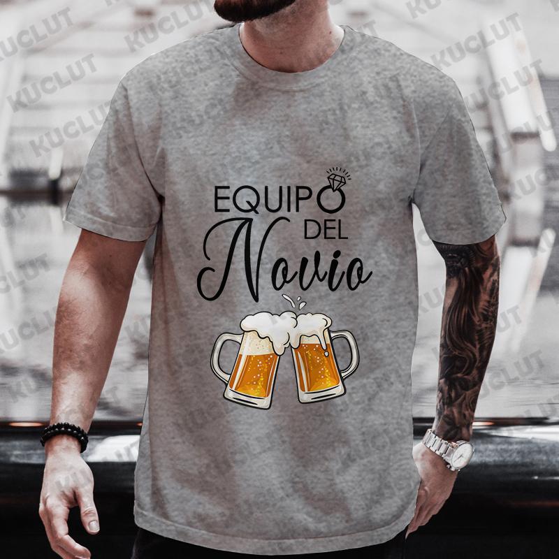 Spanish Evg Team Groom Man T-shirt Boyfriend Single Farewell Oversized Clothing Bachelor Party Beer Graphic Tops Wedding Tees