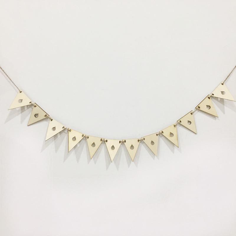 Eco-Friendly Christmas Wood Chip Triangle & Teardrop DIY Decoration Flags