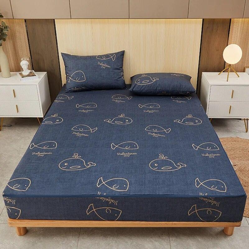 Housse de matelas imperméable avec fermeture éclair Housse de matelas anti-punaises de lit à six côtés Drap-housse de taille personnalisée Housse de lit mignonne