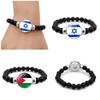Israel Palästina Flagge Edelstein Armband Unisex Schwarz Perlen Schmuck Großhandel