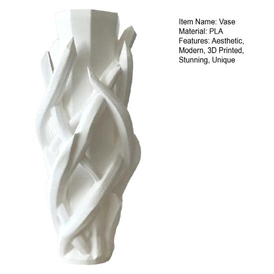 Boho Vase 3D Printed Modern Minimalist Flower Vase Tabletop Decorative Vase for Living Room Entryway Coffee Table Home Decor