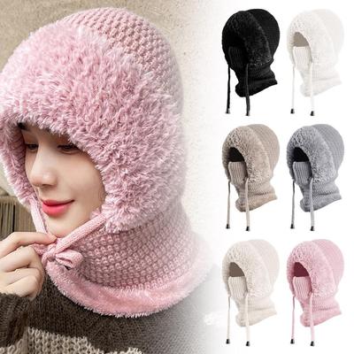 Bonnet et écharpe d'hiver pour femme, bonnet polaire ample, bonnet chaud tricoté pour le ski, casquette Activiti F3Z0