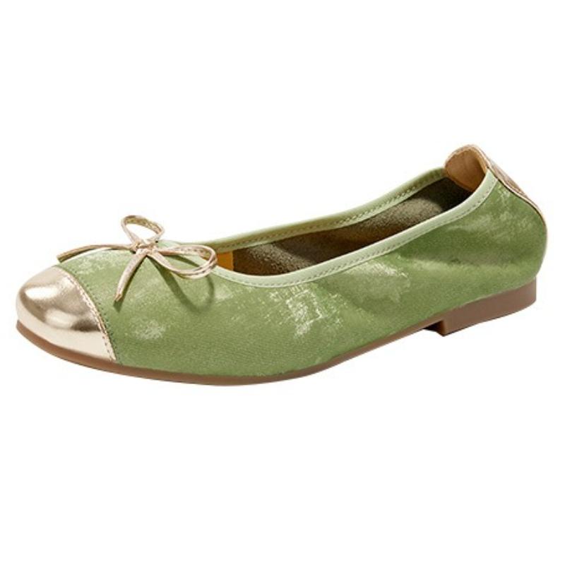 Fashion New Sheepskin in Spring Single Shoe Women Flat Shoes Korean Style Lip on Loafers Bow Lace Up Comfortable Shoes