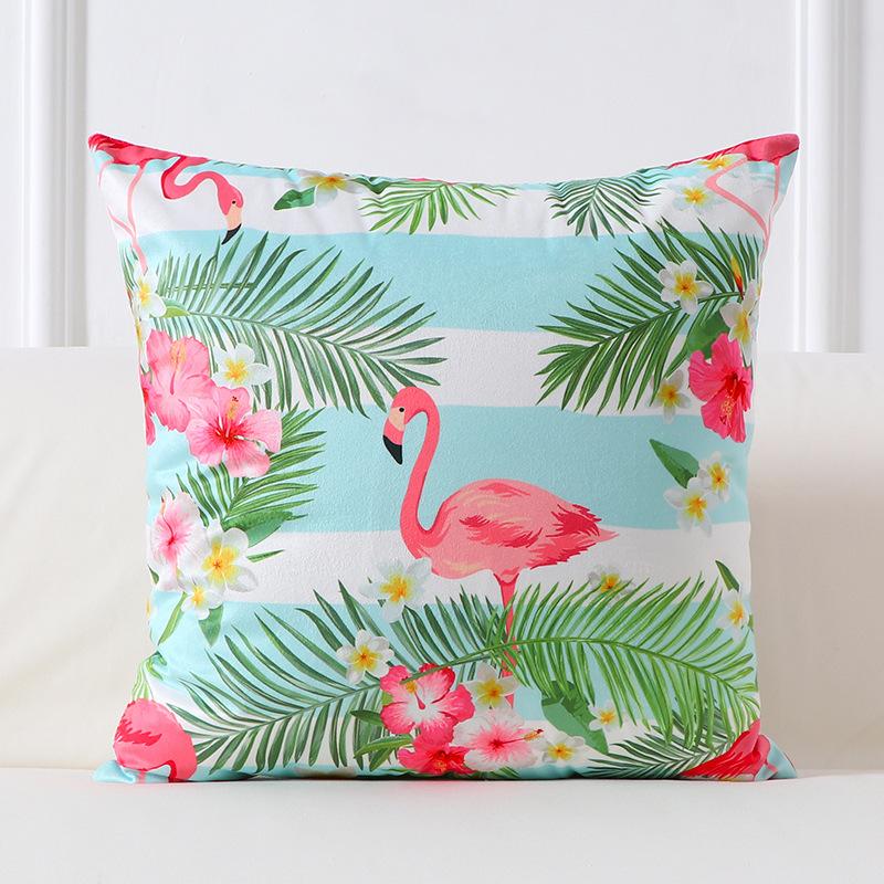 Flamingo Pillow Cushion Ins Wind Velvet Pillow Waist and Back Cushion Printed Square Pillow