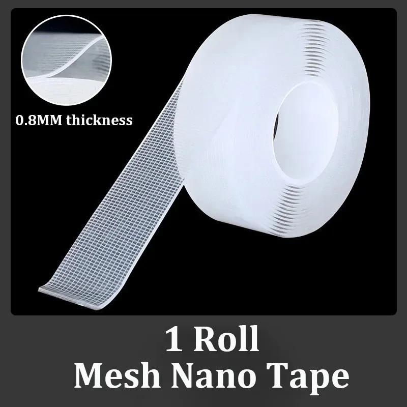 

Двусторонняя клейкая лента Grid Nano, прозрачная, не оставляющая следов, моющаяся, десять тысяч раз, волшебная наклейка, двусторонняя клейкая лента Grid 30MM x 1M