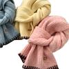 High-end yellow knitted scarf, women's autumn and winter atmosphere, warm student thickened cold-proof neck protection wool scarf