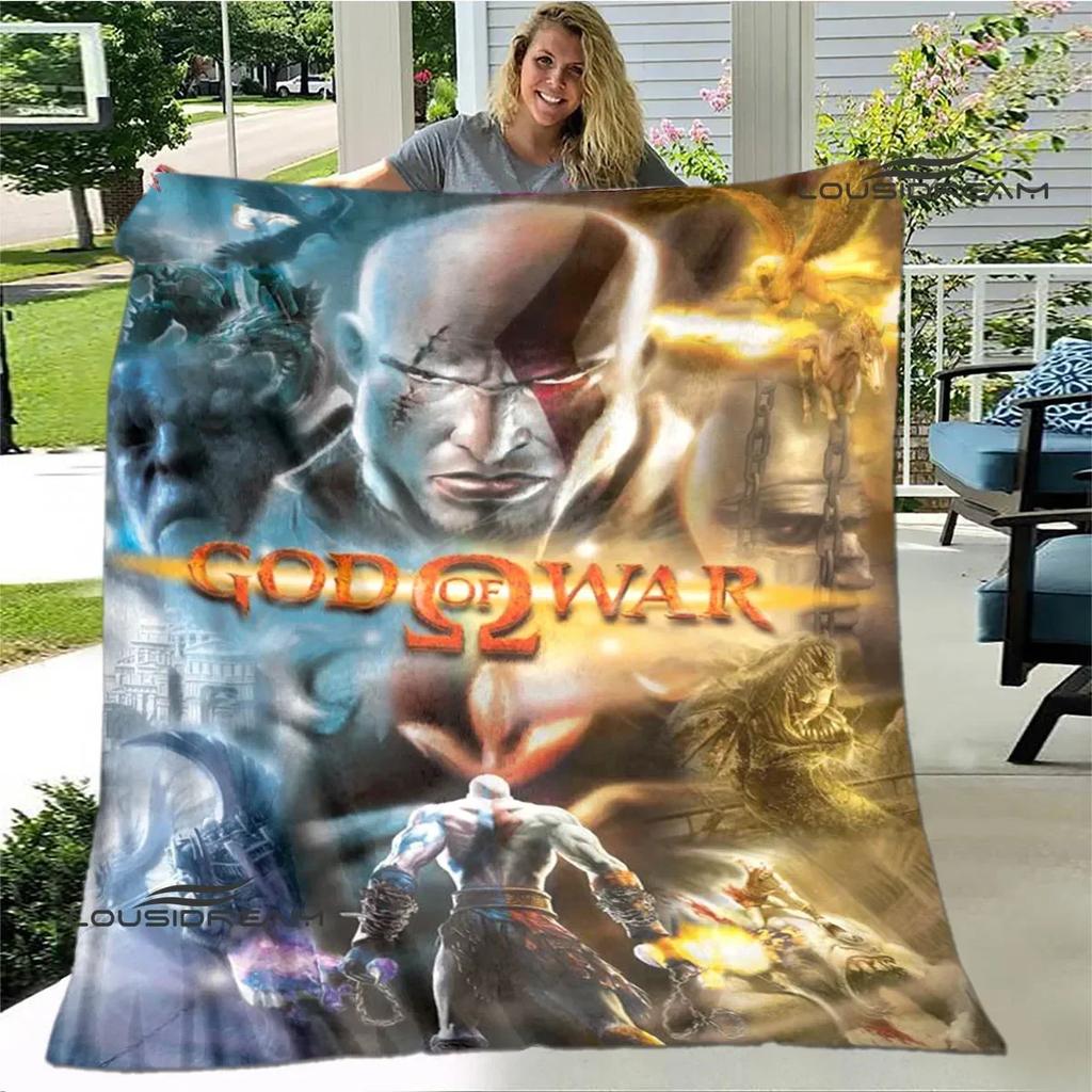 Game God of War Printed Blanket Picnic Blanket Warm Flannel Blankets Home Bed Linings Blankets for Beds Birthday Gift