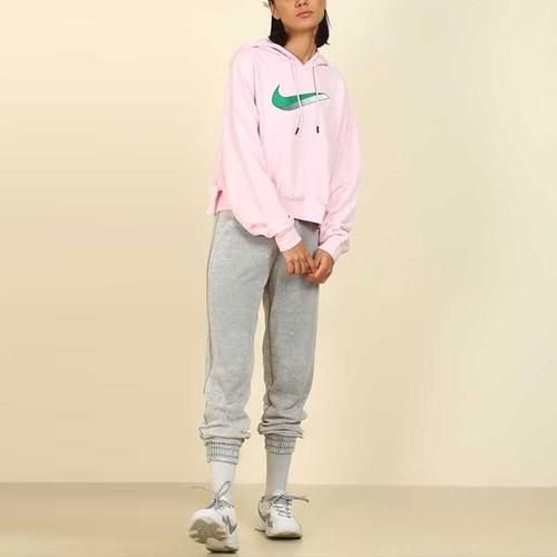 Nike Women's Casual Short Hoodie Sweatshirt in Pink