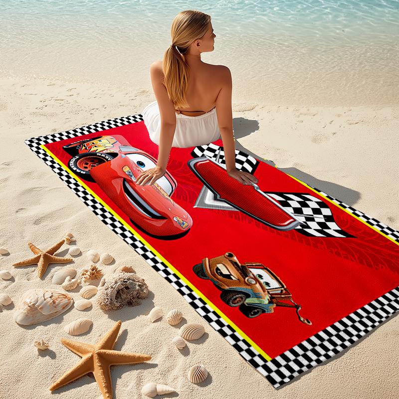 Lightning McQueen Beach Towel Outdoor Camping Beach Towel for Vacation Swim Outdoor Pool Absorbent Bath Towel