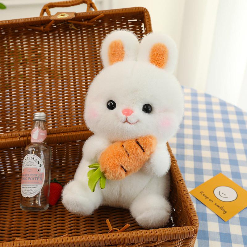 White Rabbit Plush Toy - Cute Carrot Wedding Doll Figure