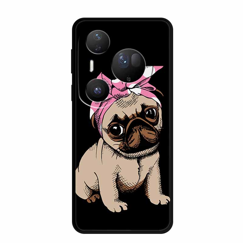 For Huawei Pura 80 Ultra 5G Case Coque Cartoon Cat Painted Black Silicone Soft Back Cover For Huawei Pura 80 Ultra Cases Shells