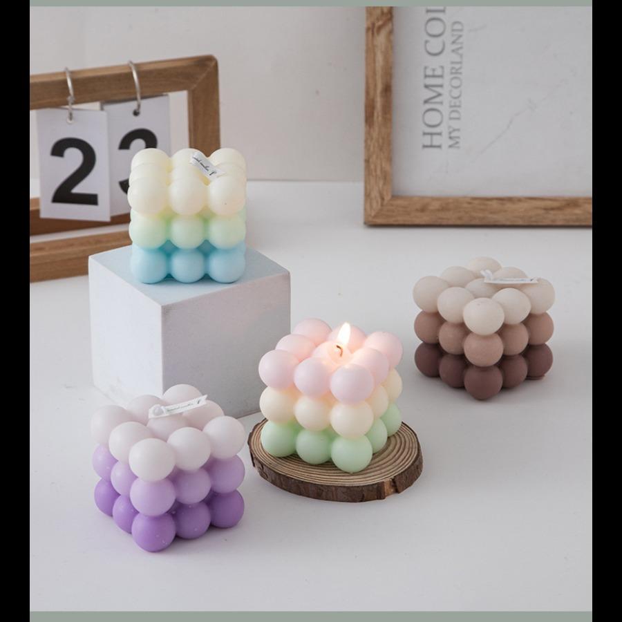 1 buc lumânare parfumată cub gradient Ceară de Soia Lumânare de Aromaterapie pentru decorarea casei, decorarea petrecerii de nuntă 6 culori disponibile