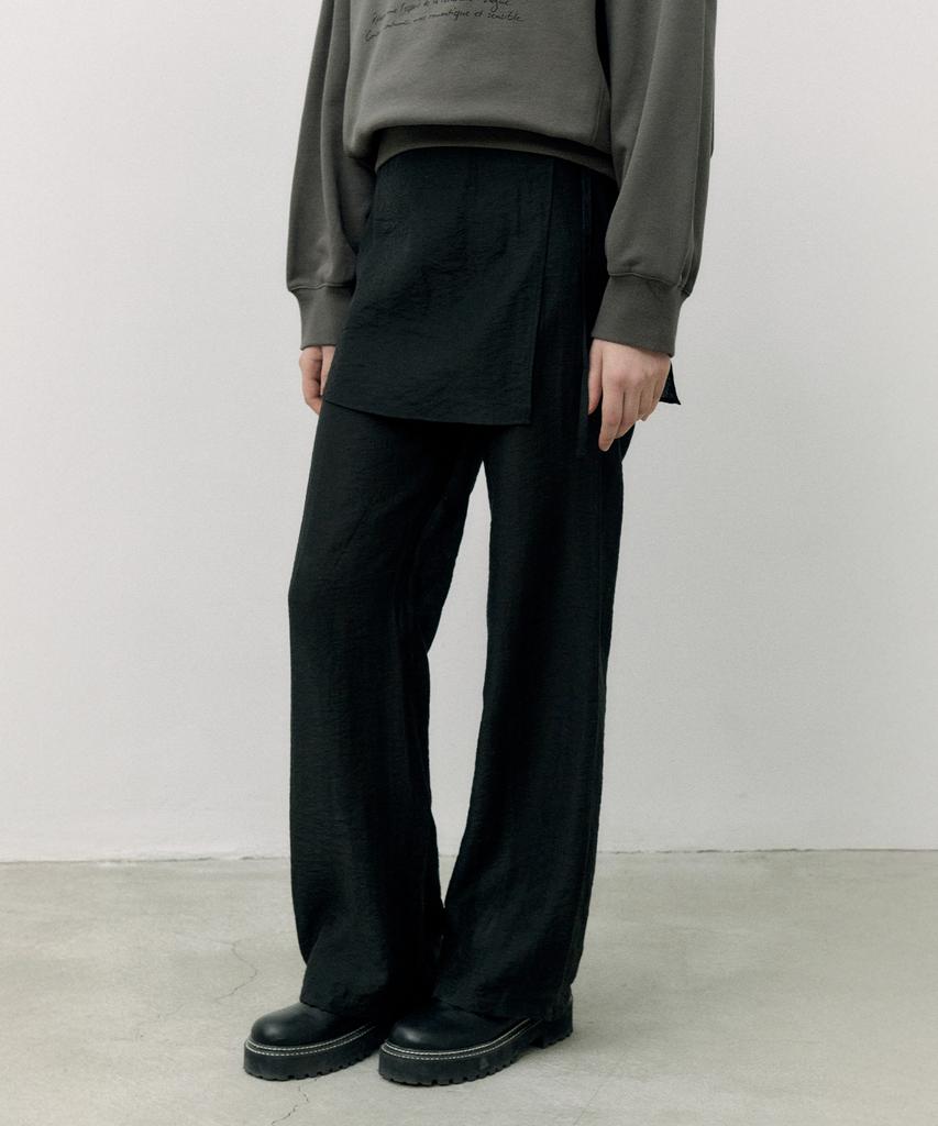 ROLAROLA Layered Skirt Pants Black